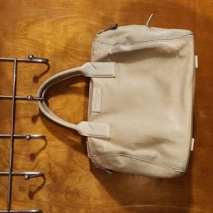 Halston Heritage ivory snake embossed leather handbag